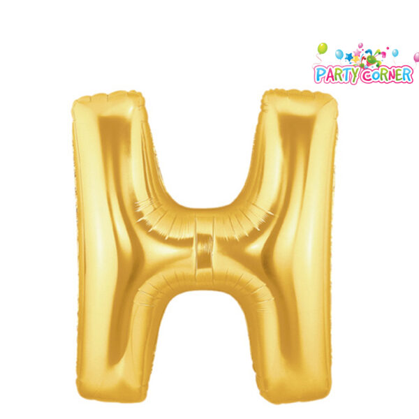 14"(36CM) Gold-Small Alphabet Letter H Balloon