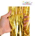 Party Fringe Foil Curtain (Gold) - Image 2
