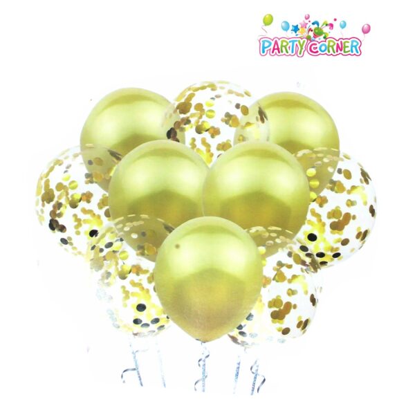 Balloon Bouquet 10 Pcs (gold)-filled with helium gas