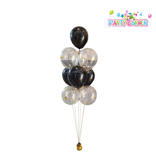 Balloon Center piece- Black and silver