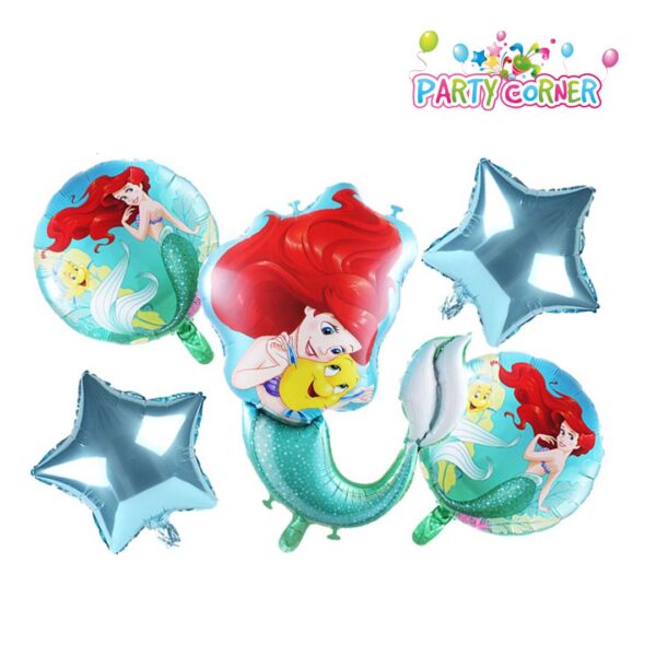 Mermaid ! Balloon Bouquet 5 Pcs filled with helium gas