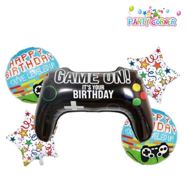 Game on HBD foil Balloon Boquet