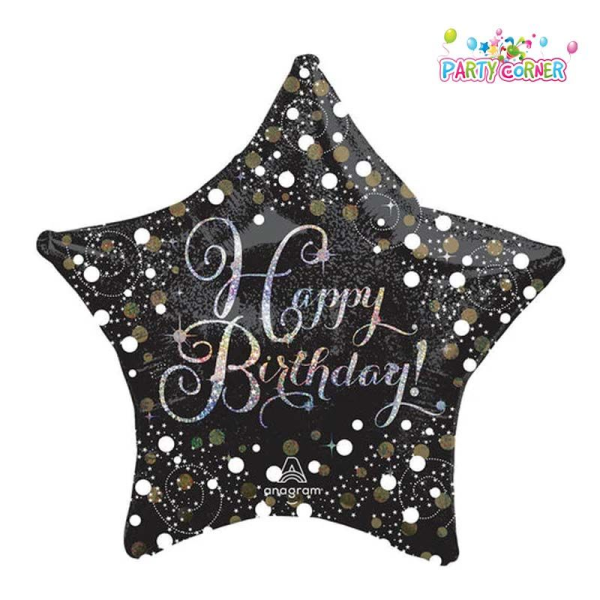Happy Birthday Sparkling Star 28″ Balloon