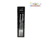 Metallic Silver Spiral Birthday Candles